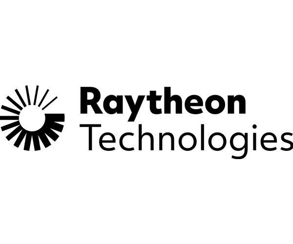 Raytheon Technologies logo on a white background showcasing their expertise as a change leader in the field of business consulting and change management.